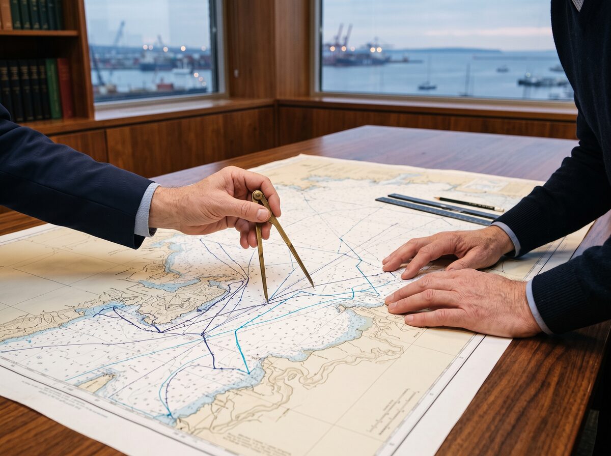 Strategic review of a maritime chart